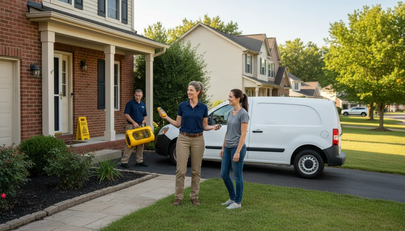 Residential water damage restoration in Danville, IL